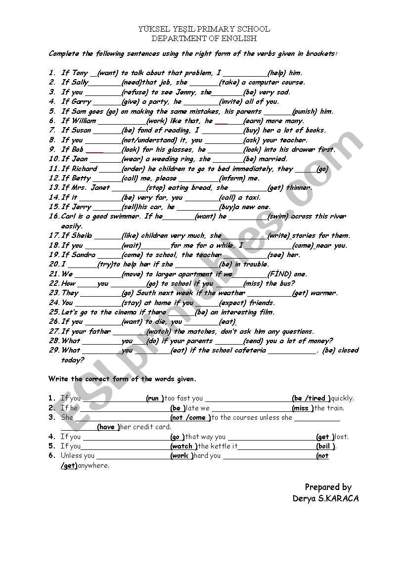 f clause  worksheet