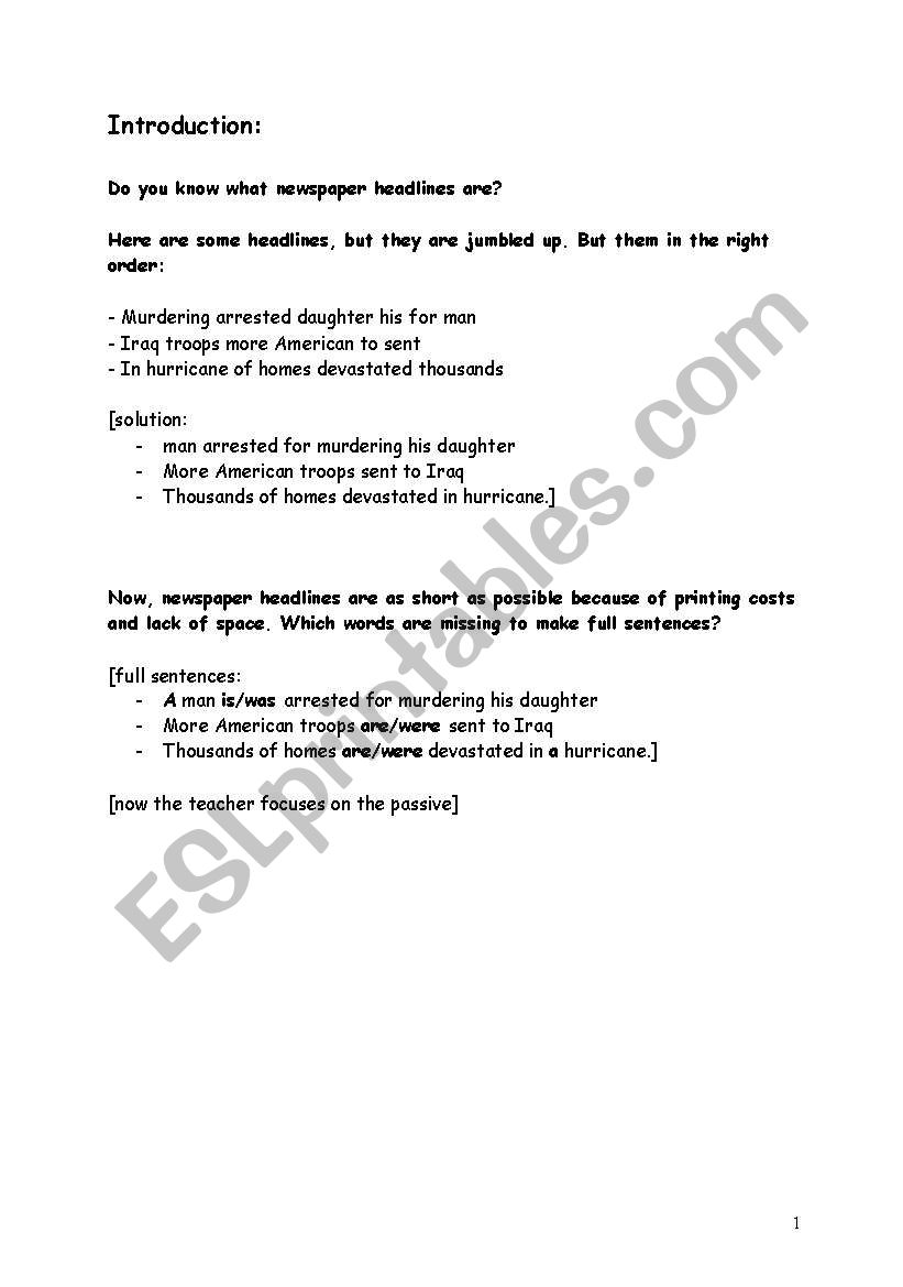 The passive voice worksheet