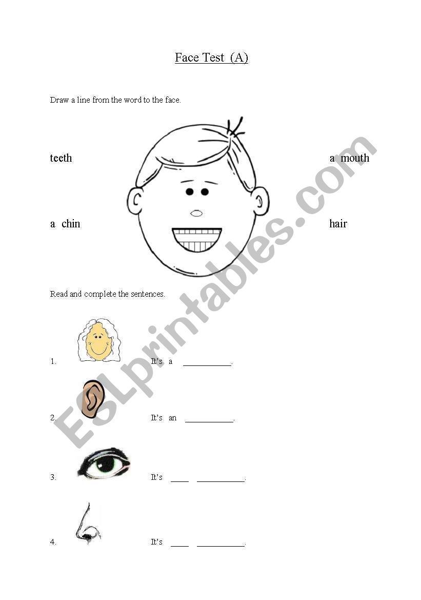 Face Test worksheet
