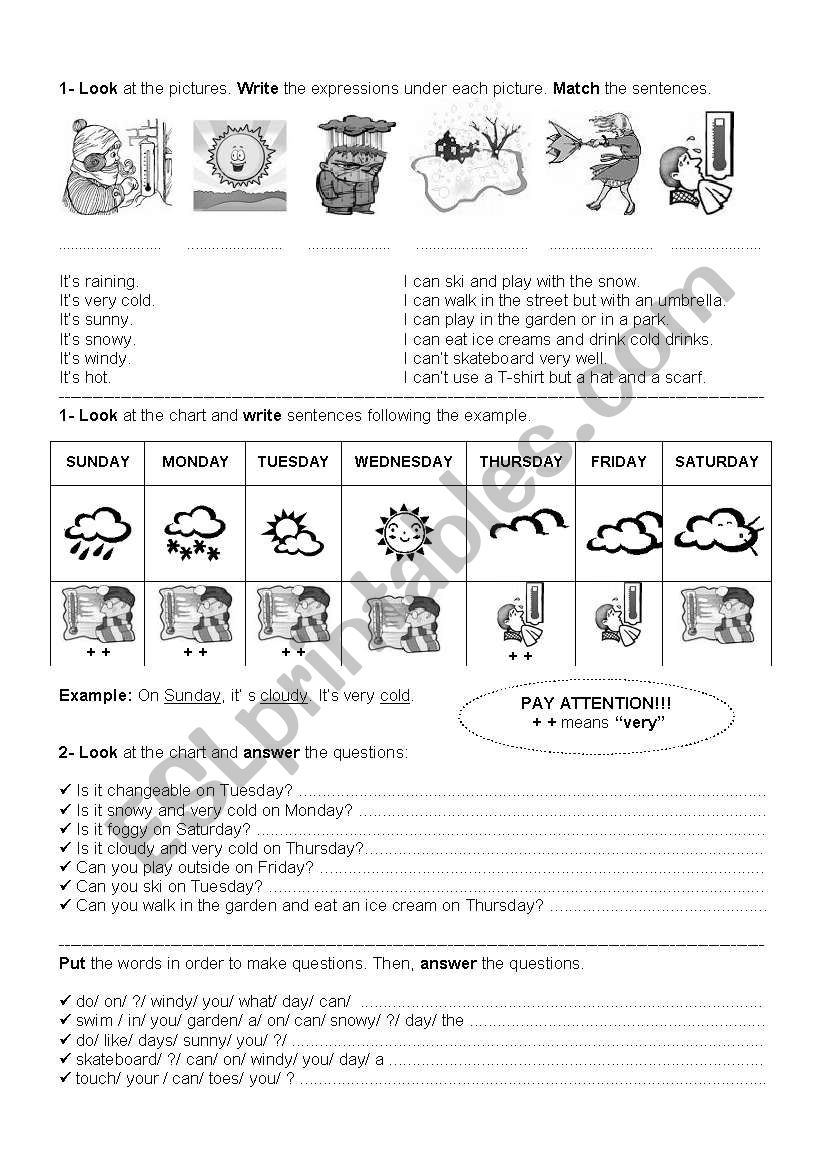weather and abilities worksheet