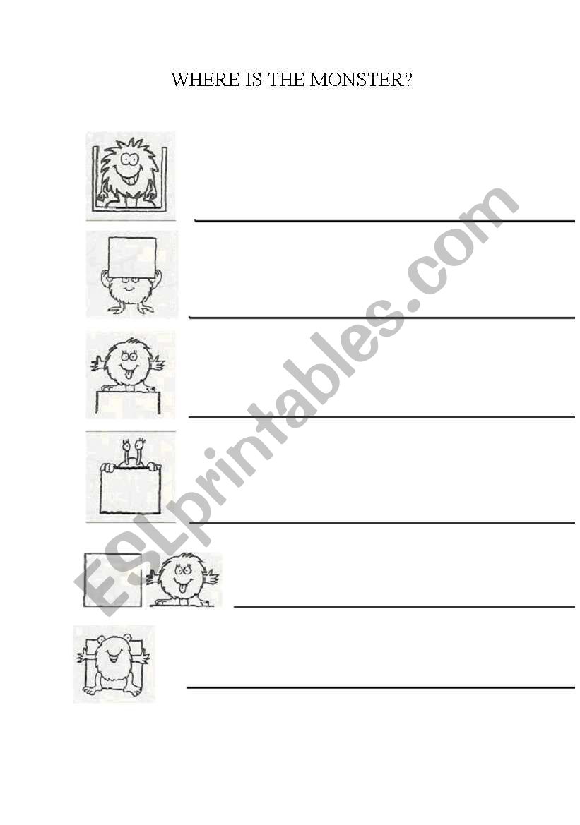 Where is the monster? worksheet
