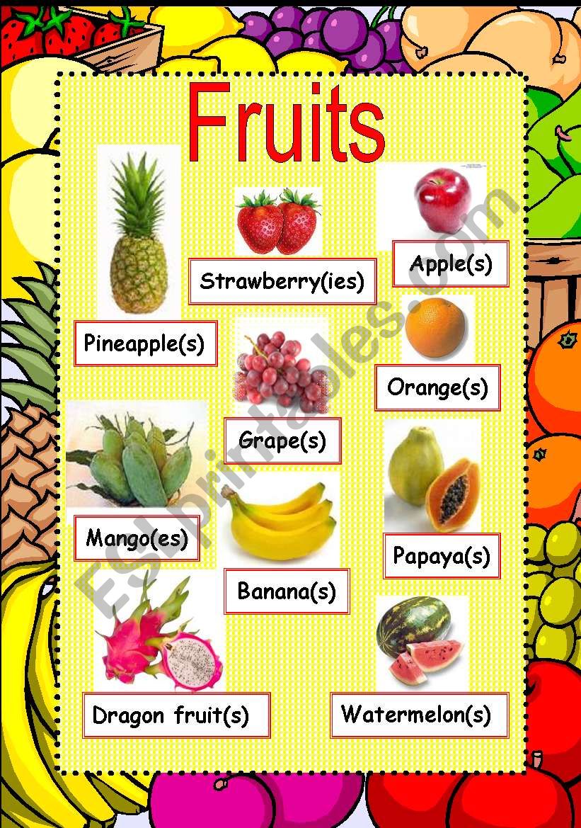 Fruits worksheet