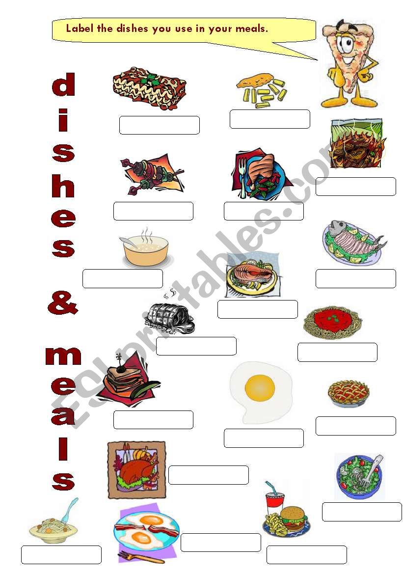 FOOD 5 - Meals & Dishes worksheet