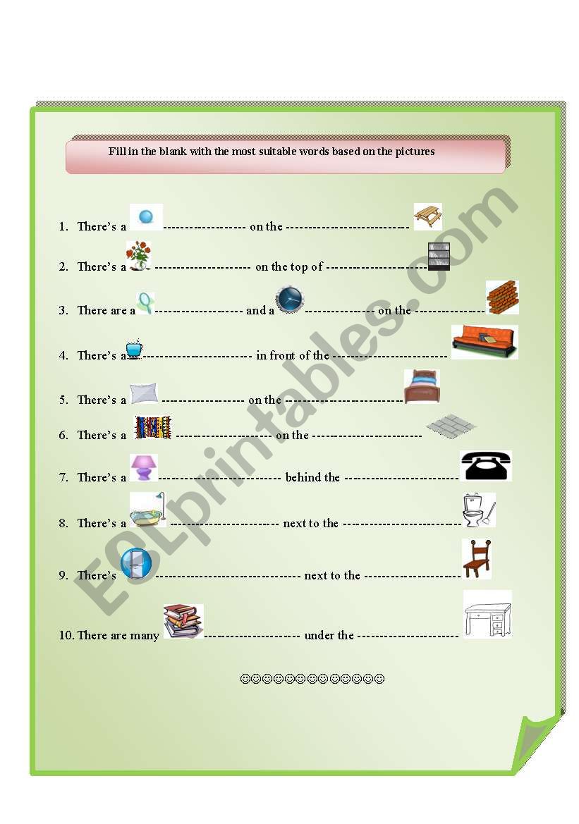 Objects at house_Location  worksheet