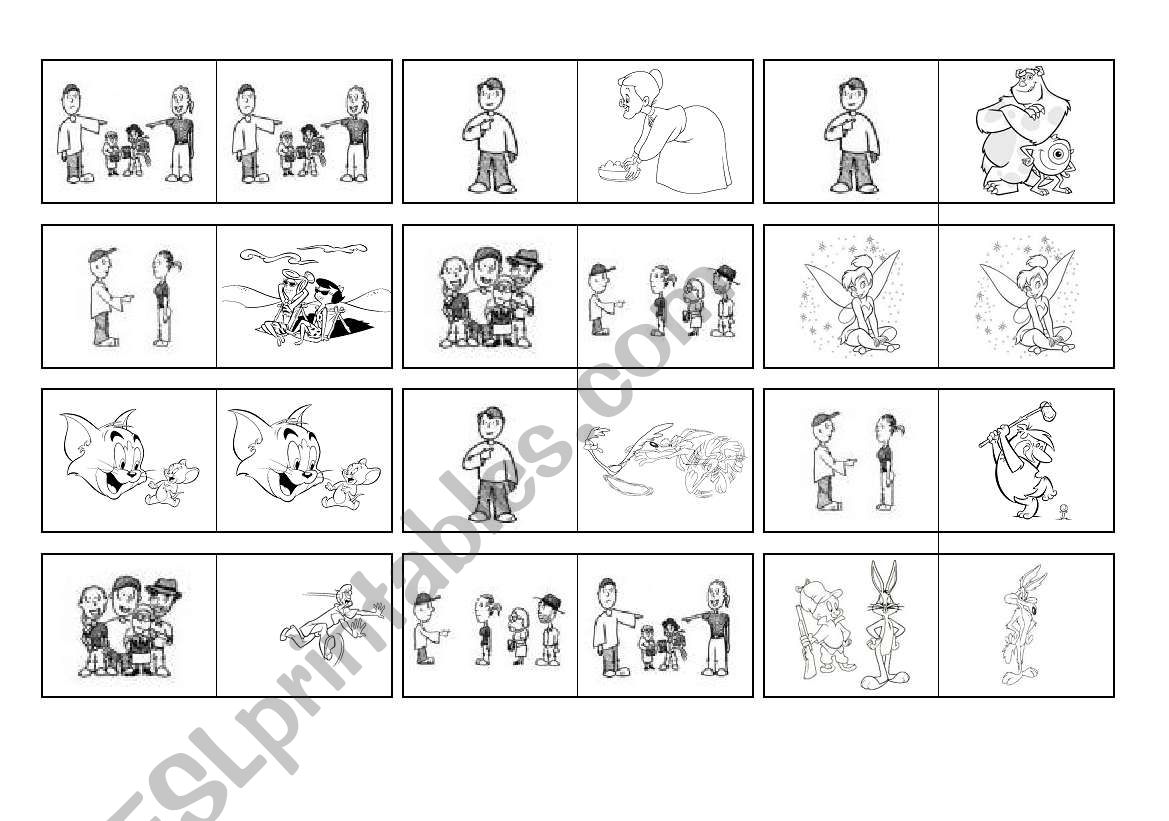 Personal Pronouns Domino worksheet