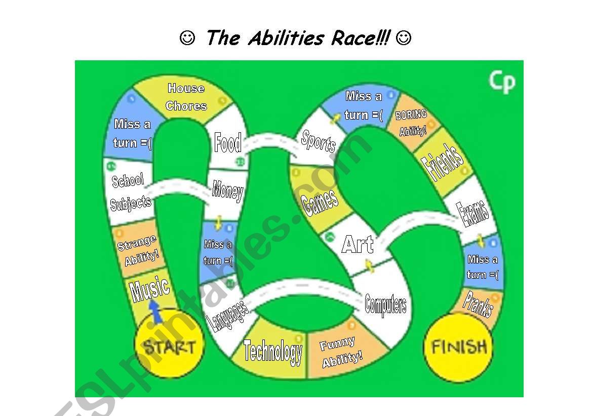 The Abilities Race worksheet