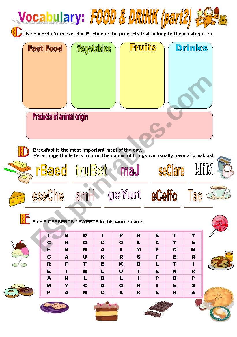 Food and Drinks (part 2) worksheet