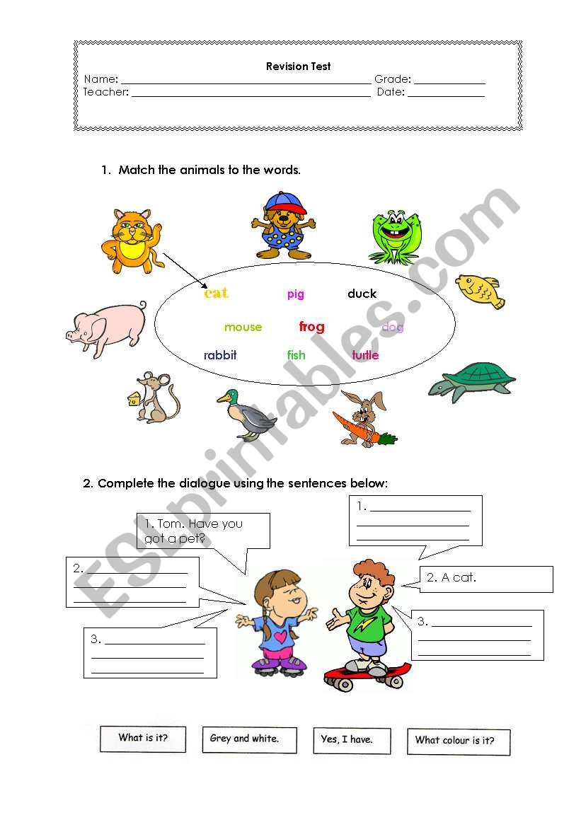 Revision Test Animals - part 1