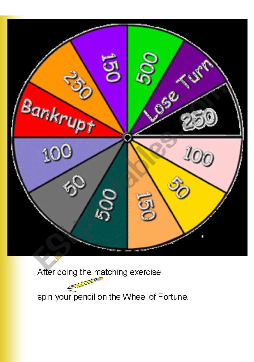 WHEEL OF FORTUNE worksheet