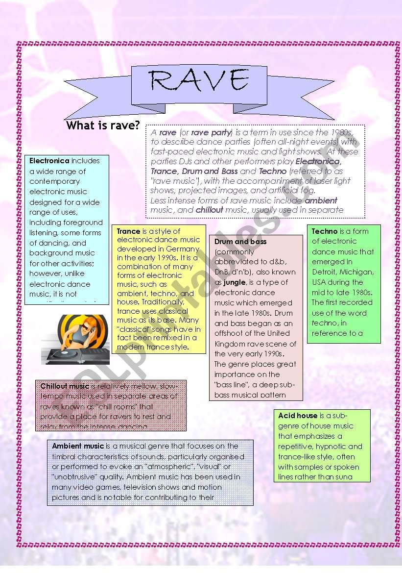 Rave worksheet