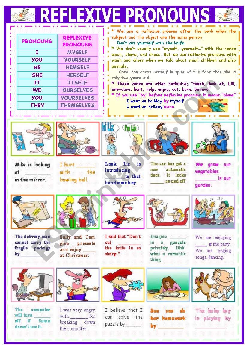 REFLEXIVE PRONOUNS worksheet