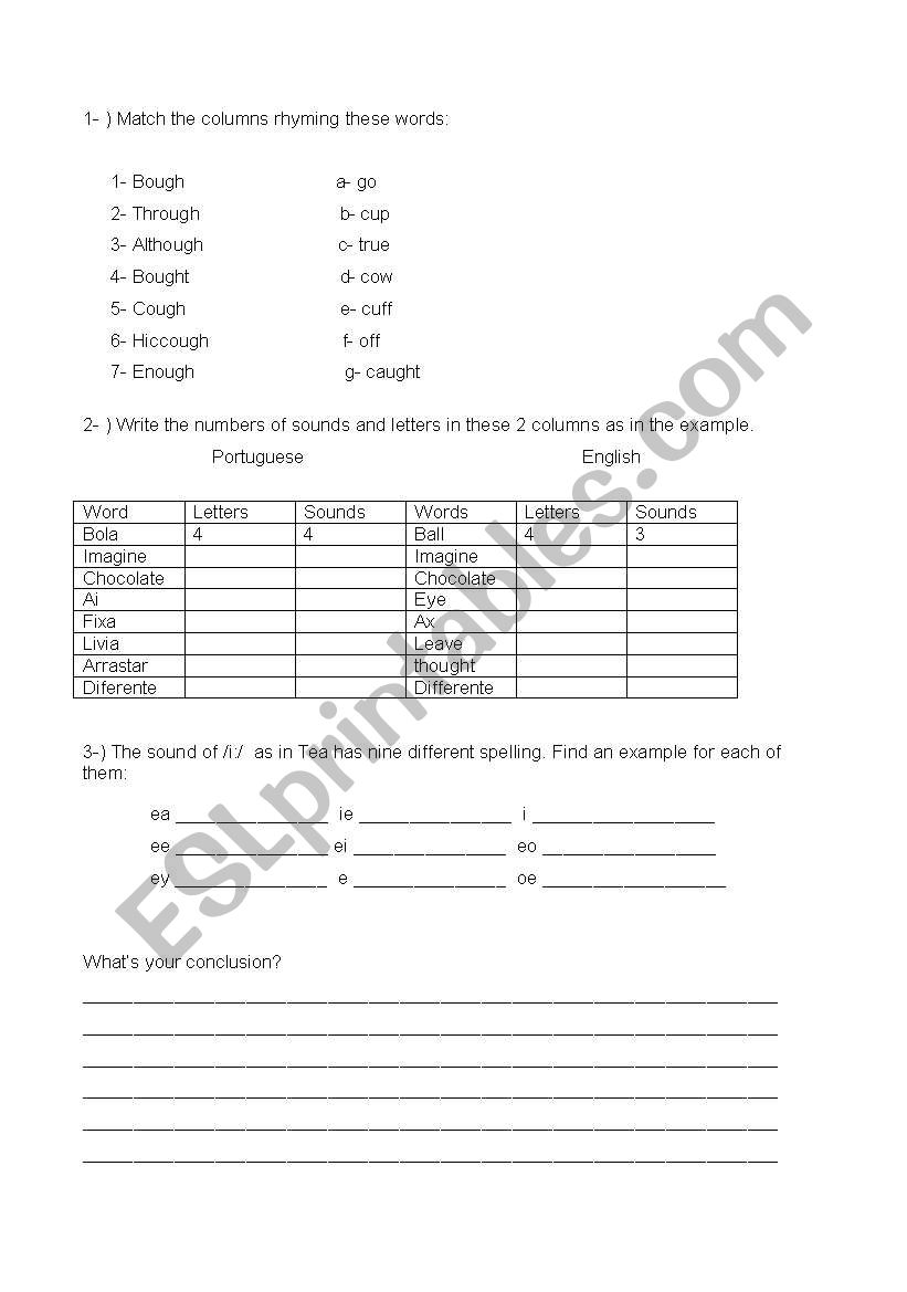 rhyming words worksheet