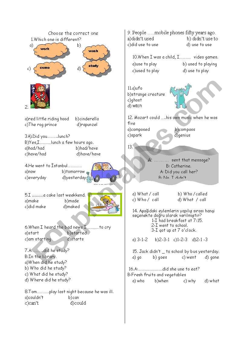 revision spot on 7th year unit 9 /12