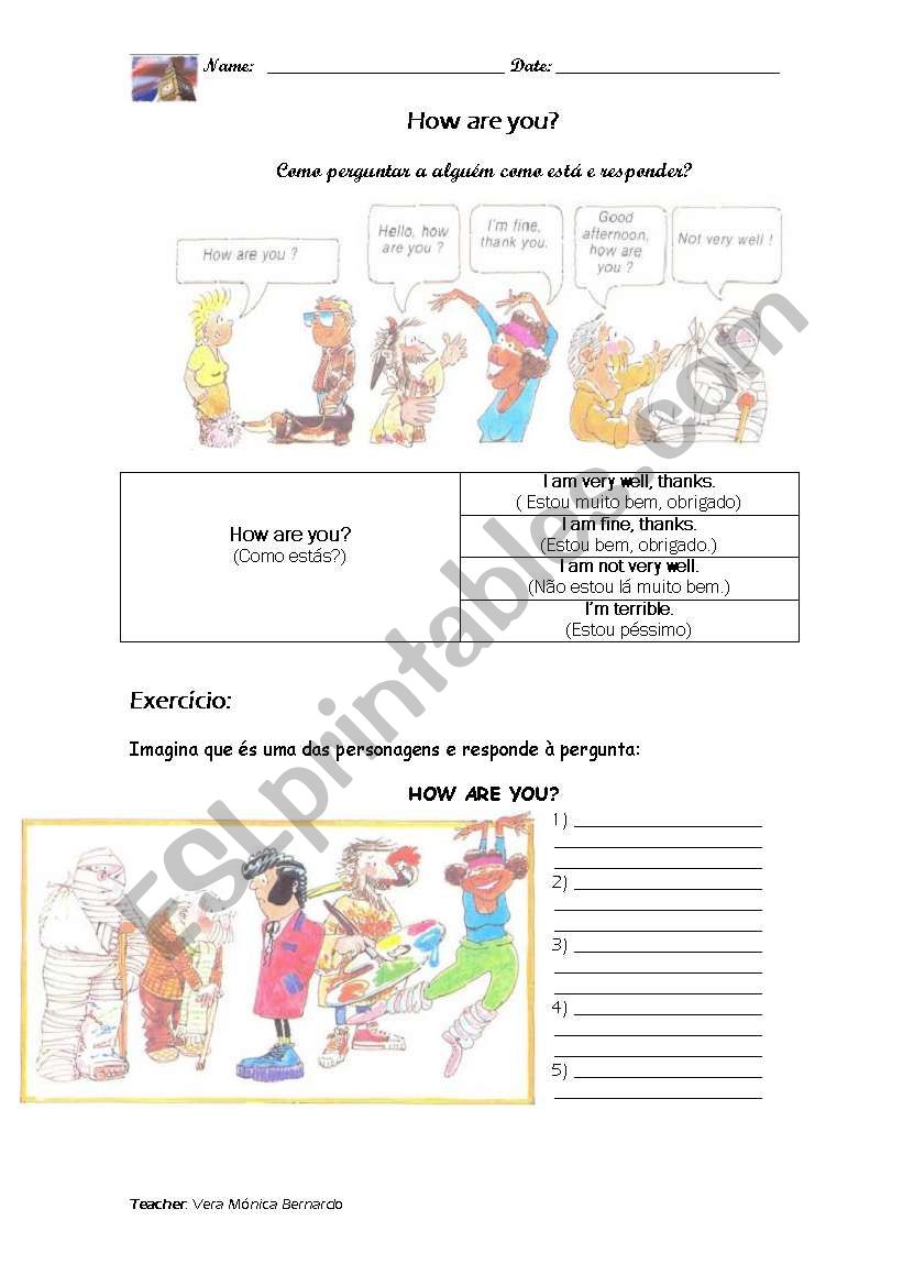 How are you? worksheet