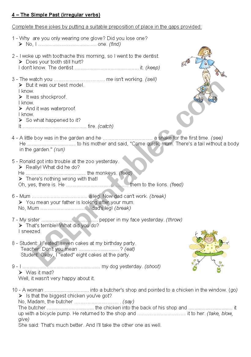 The Simple Past - irregular verbs - Jokes