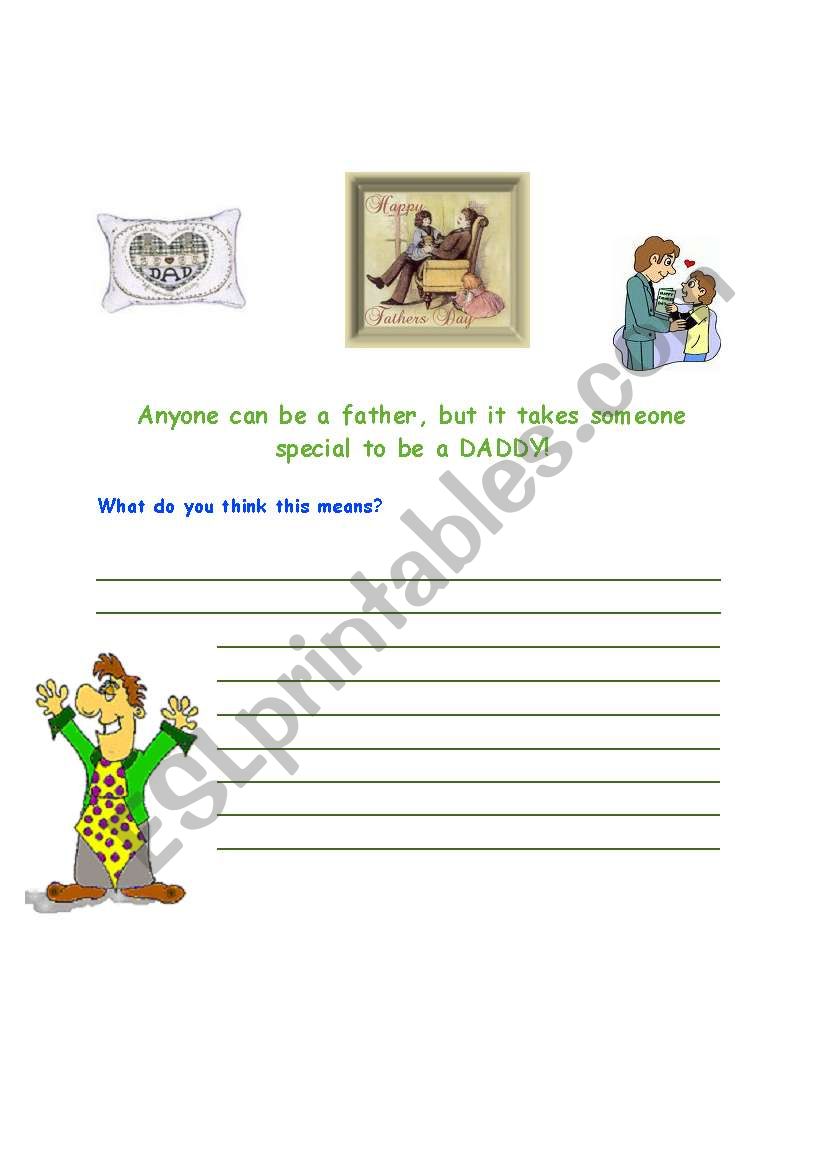 Fathers Day worksheet