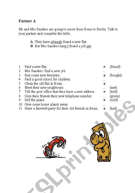 Present Perfect with already and yet