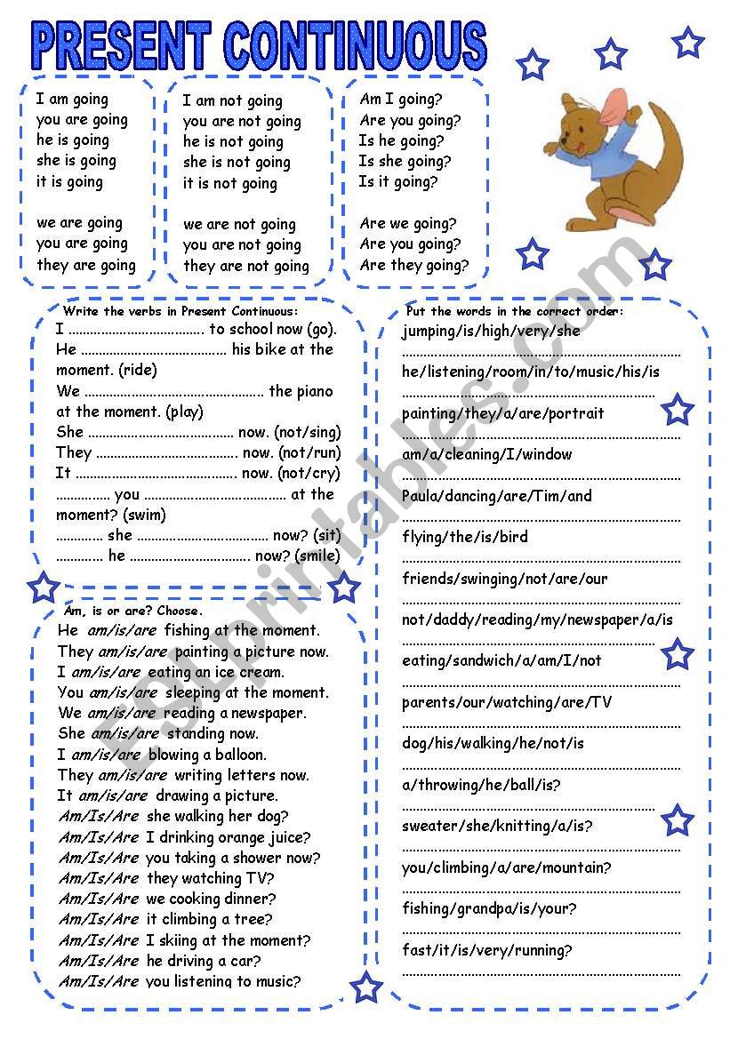 PRESENT CONTINUOUS (1) worksheet