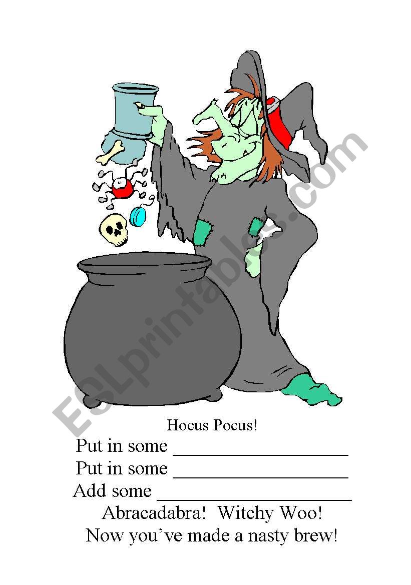 Hocus Pocus worksheet