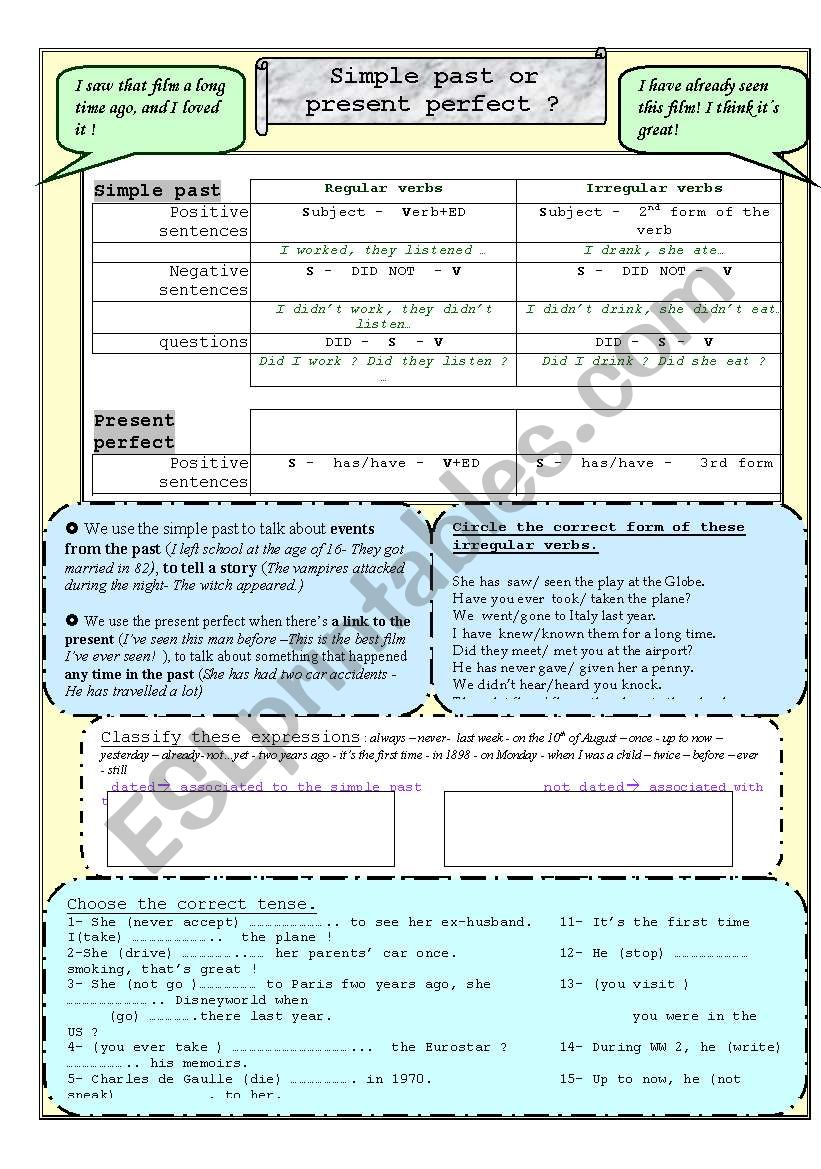 Simple past or present perfect?