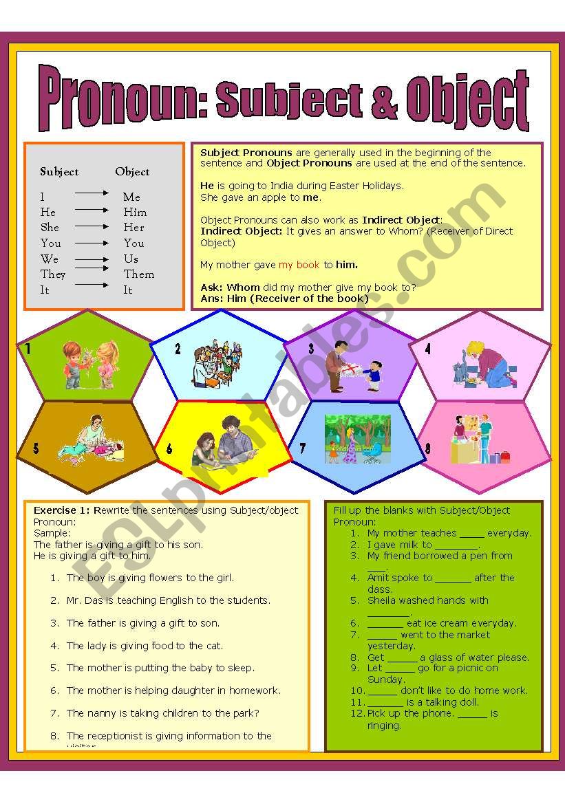 Pronoun: Subject & Object worksheet