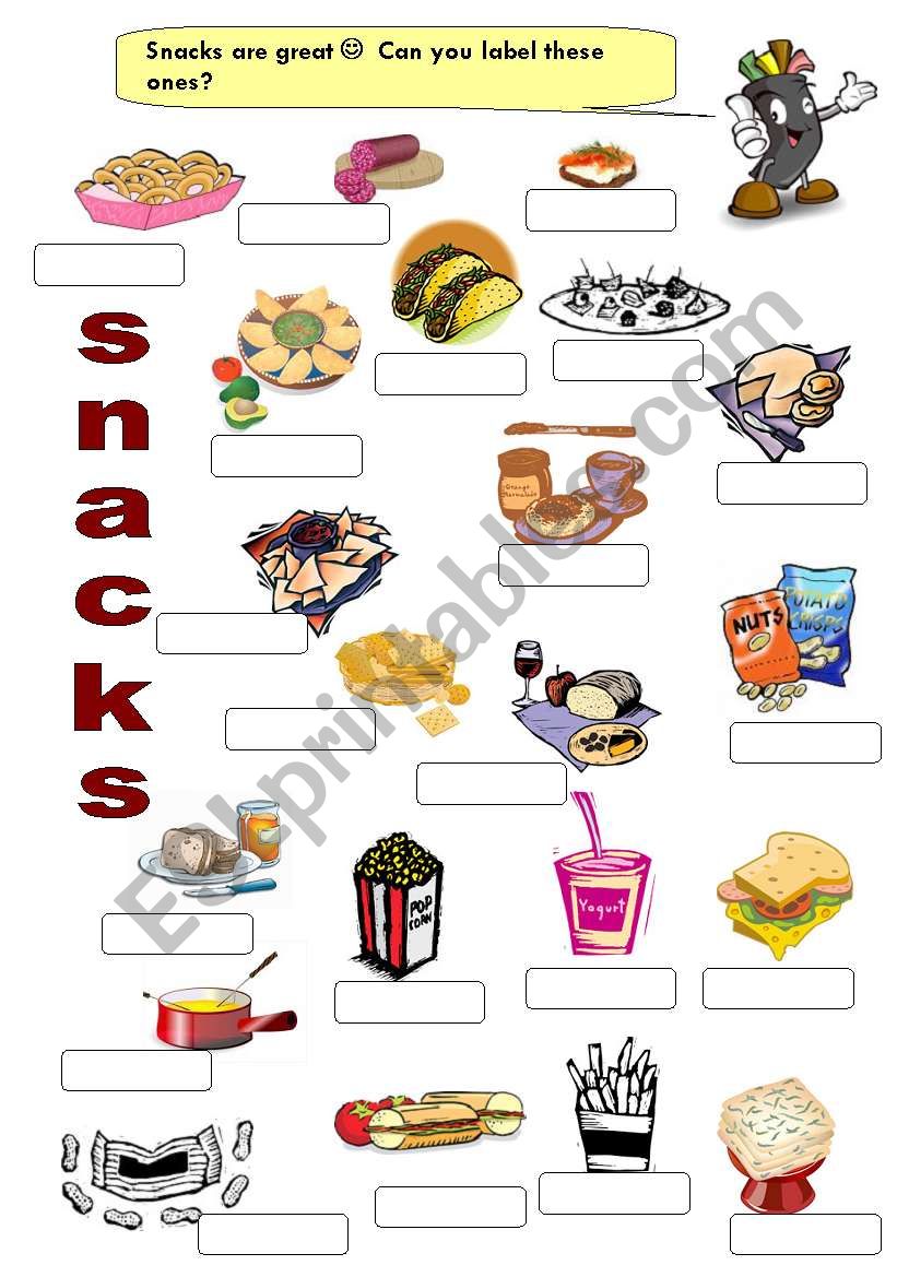 FOOD 6 - snacks worksheet