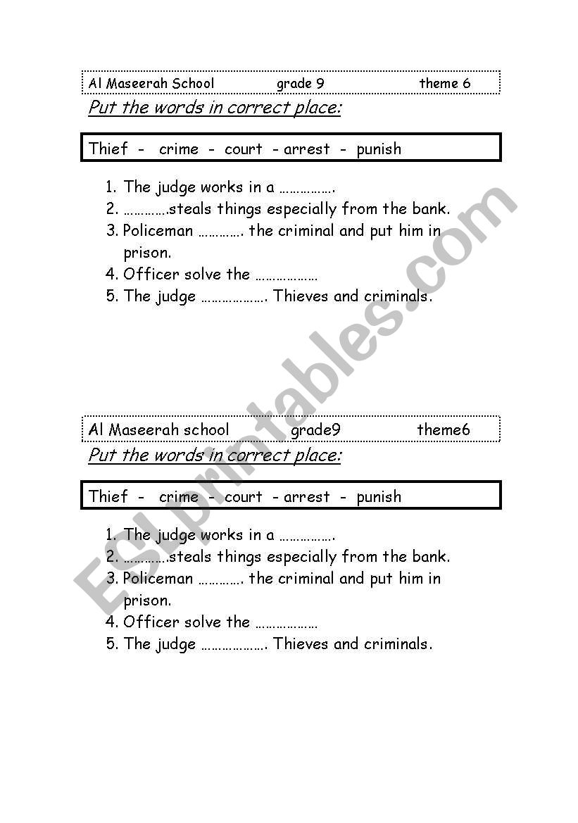 vocabulary of safety worksheet