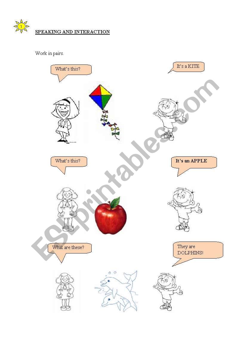 Speaking and interaction worksheet