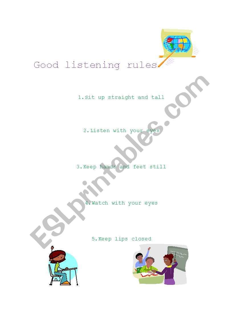 good listening rules worksheet
