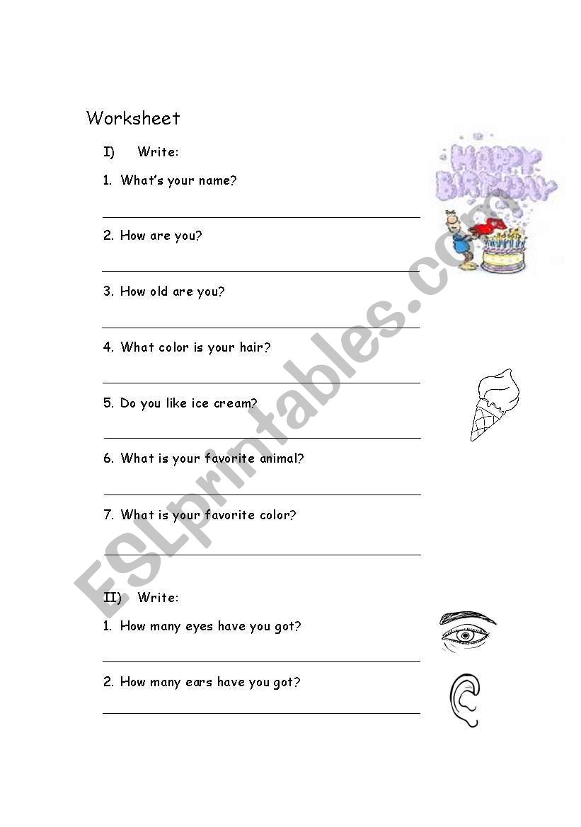 worksheet worksheet