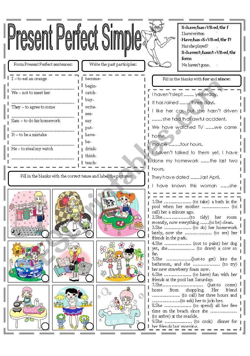 PRESENT PERFECT SIMPLE worksheet