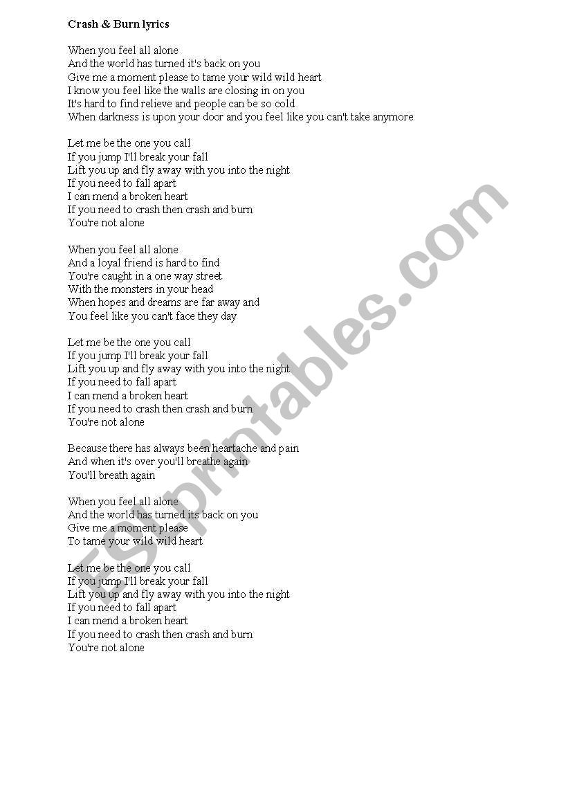 lyrics worksheet