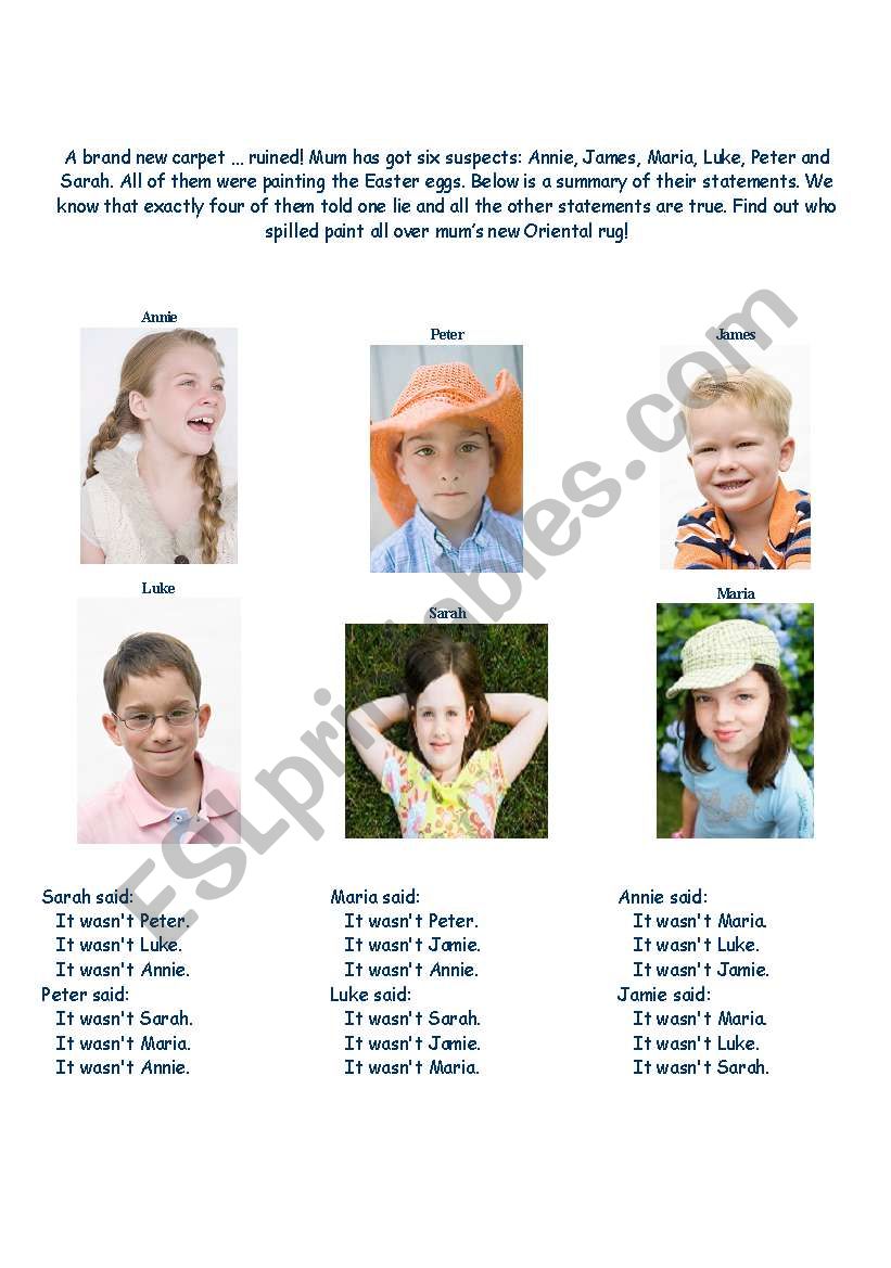 Easter Brain Challenge worksheet