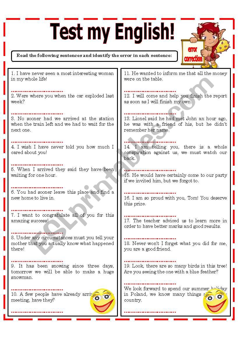 Advanced Esl Error Correction Exercises Pdf Deanna Morefield s
