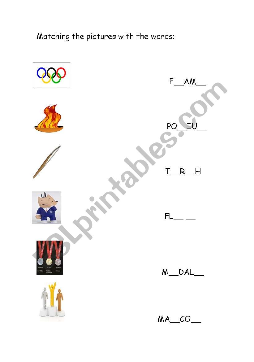 Olympic elements worksheet