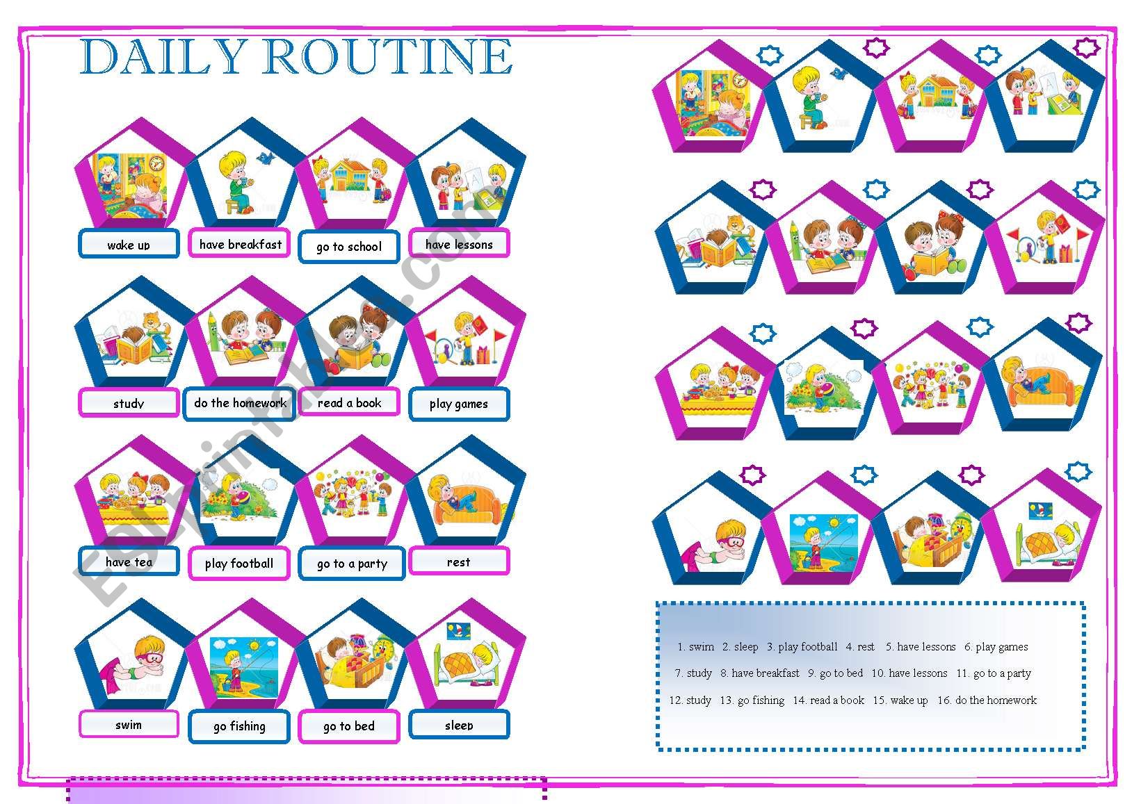 DAILY ROUTINE worksheet