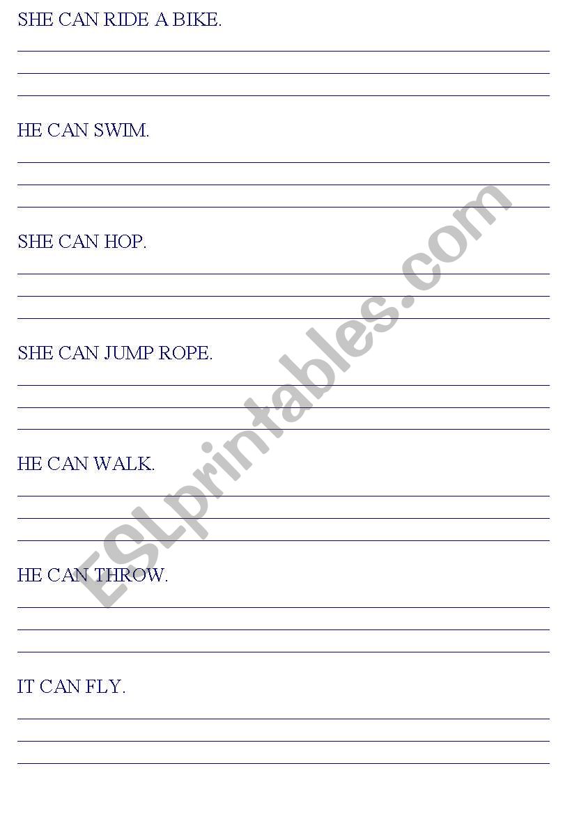 CAN FOR ABILITY worksheet