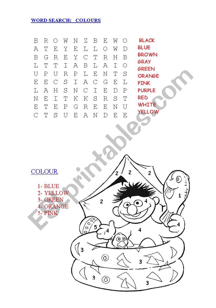 LEARNING COLOURS worksheet