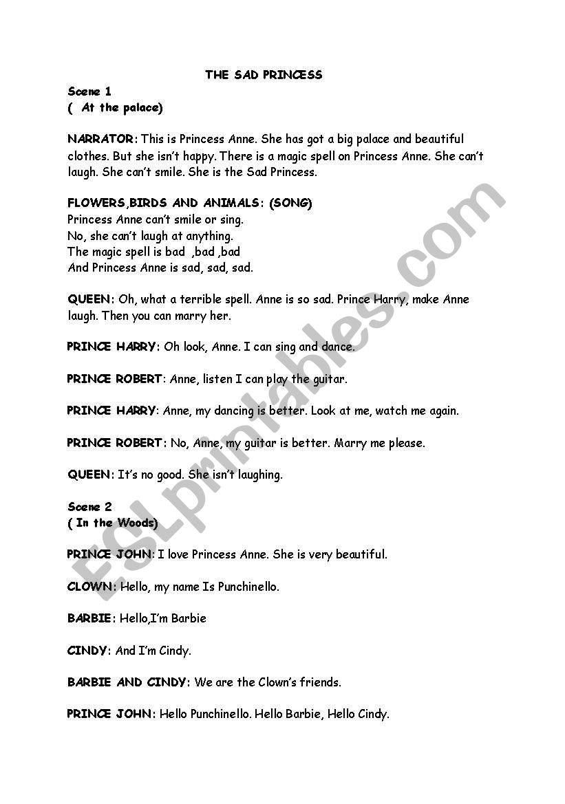 Drama sketch worksheet