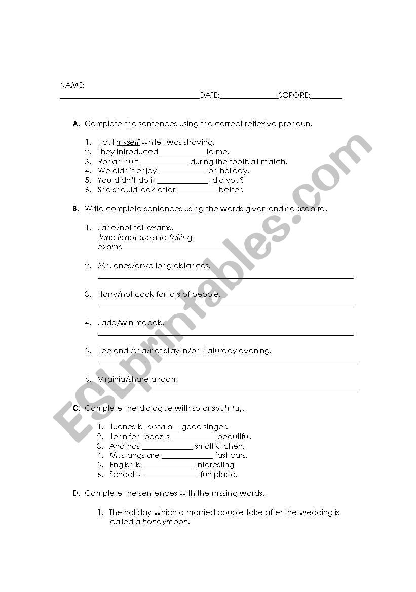 Practice worksheet