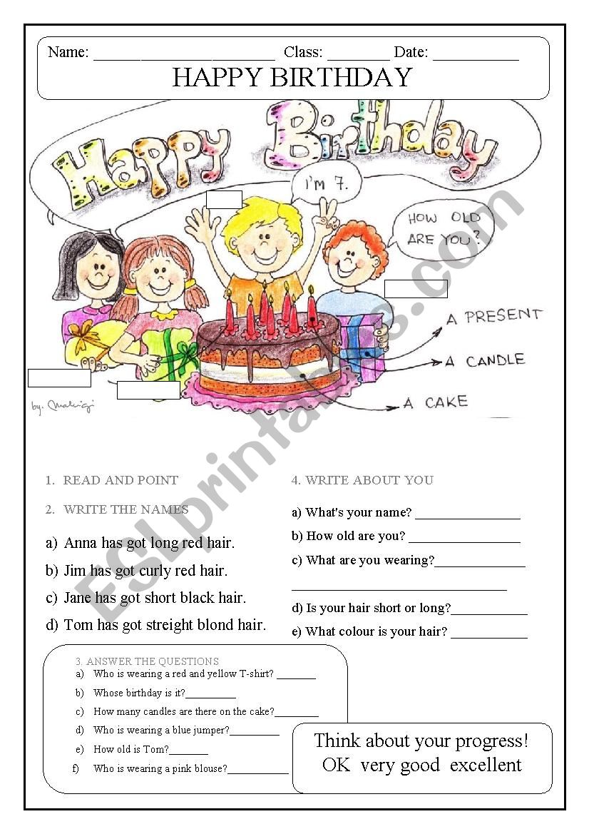 BIRTHDAY PARTY (description, clothes, colours..)