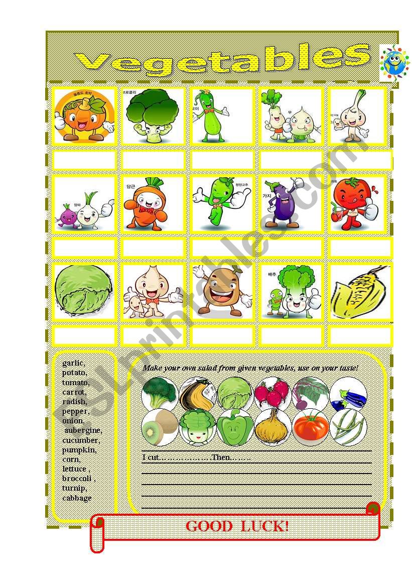 VEGETABLES! worksheet