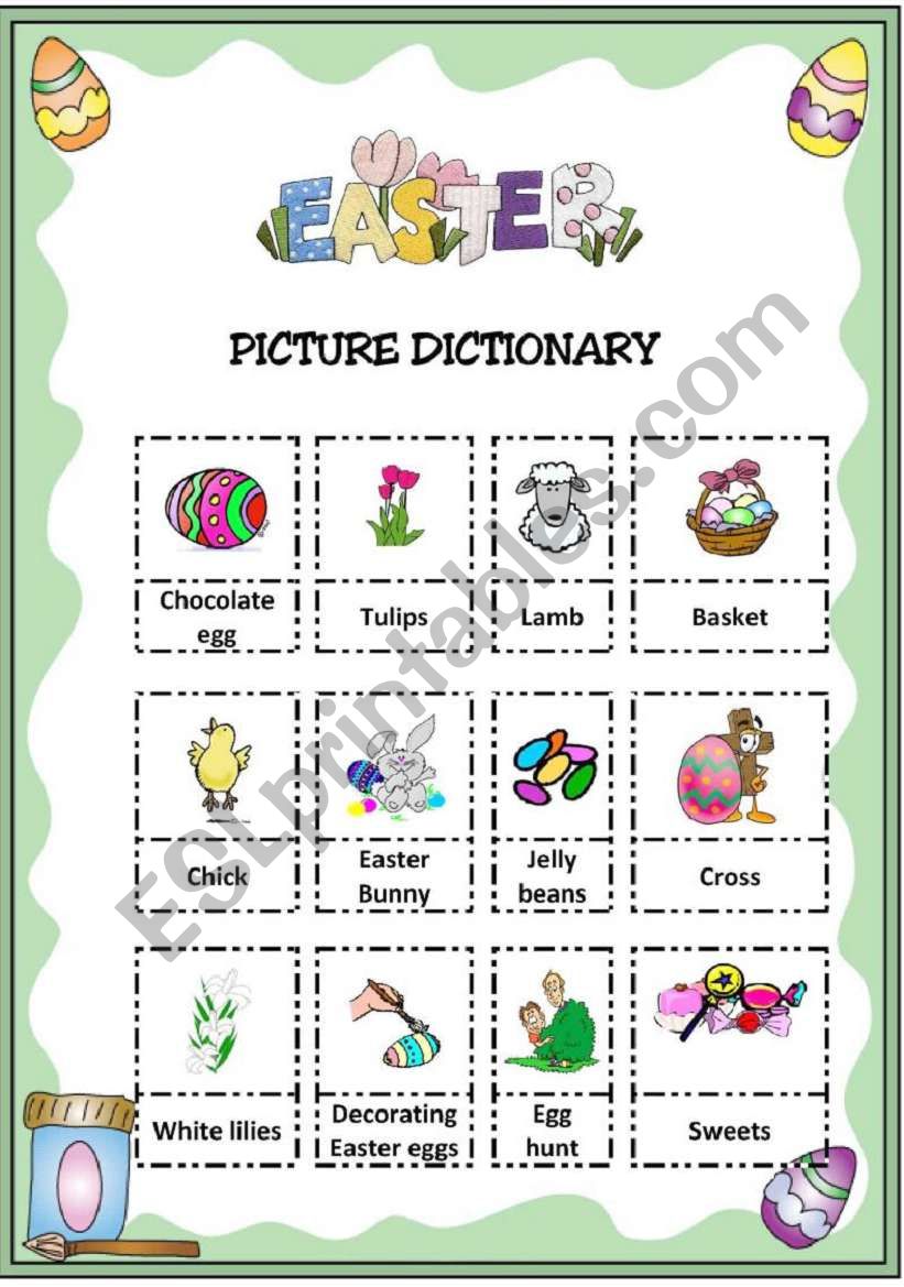 EASTER PICTIONARY FOR ELEMENTARY STUDENTS
