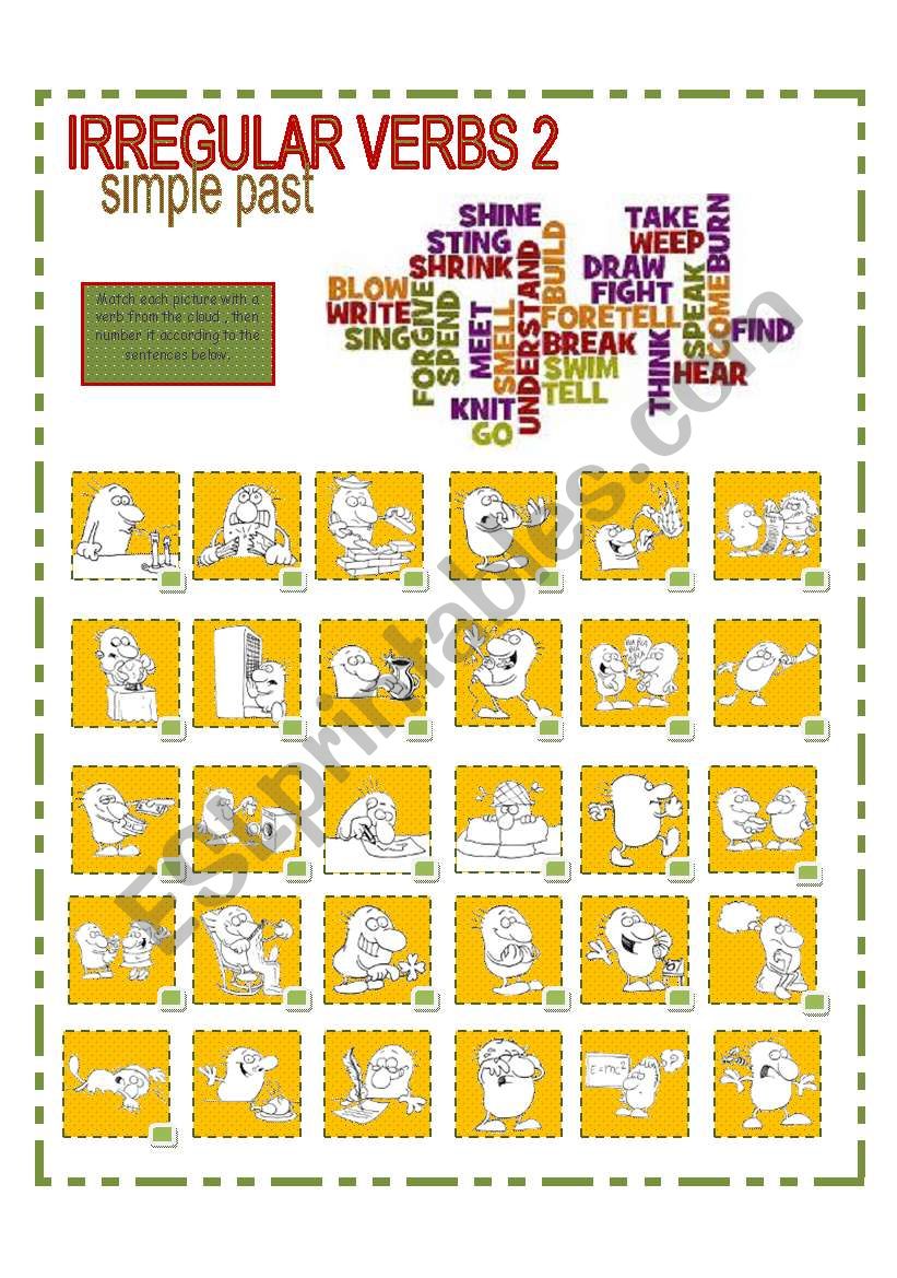 IRREGULAR VERBS-SIMPLE PAST CROSSWORD 2 (WITH ANSWER KEY)