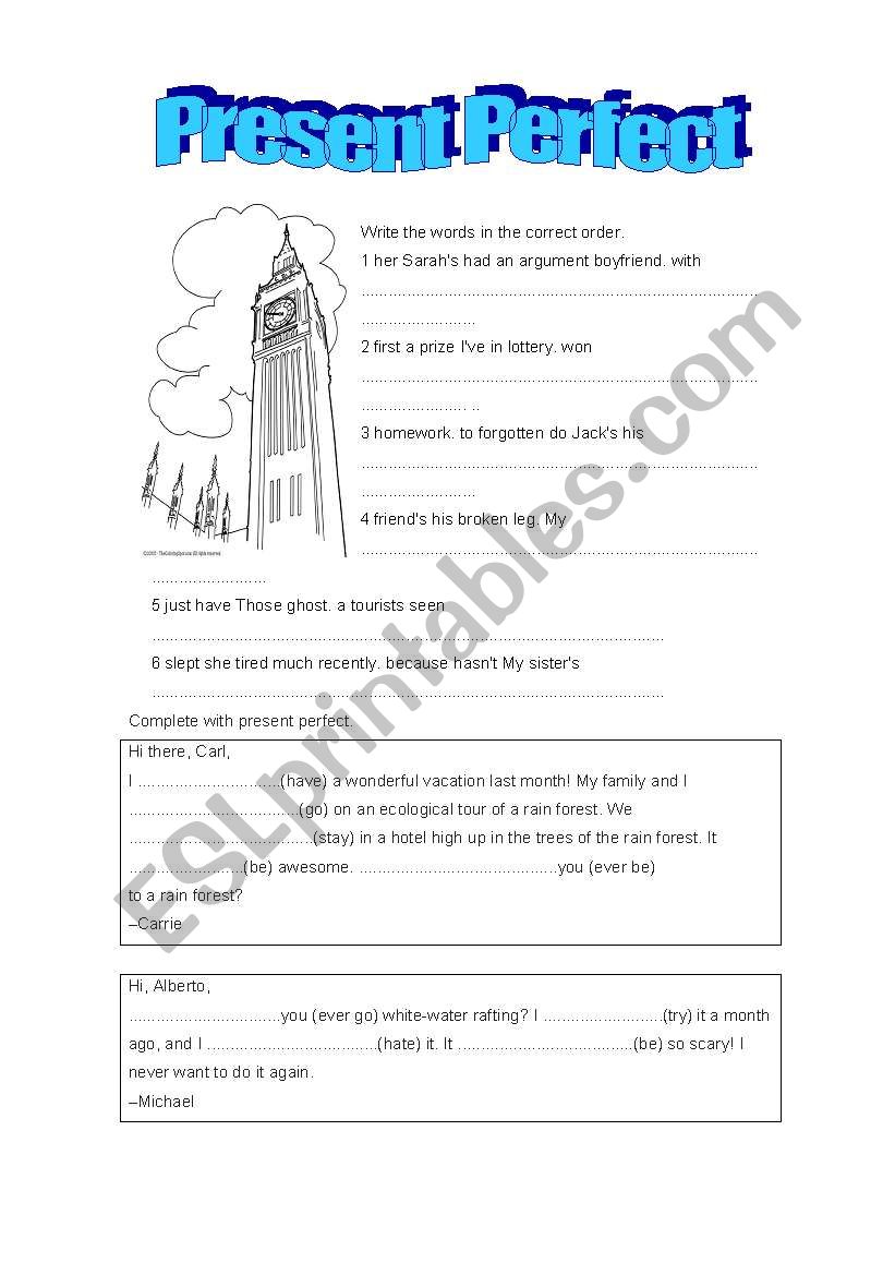 PRESENT PERFECT worksheet