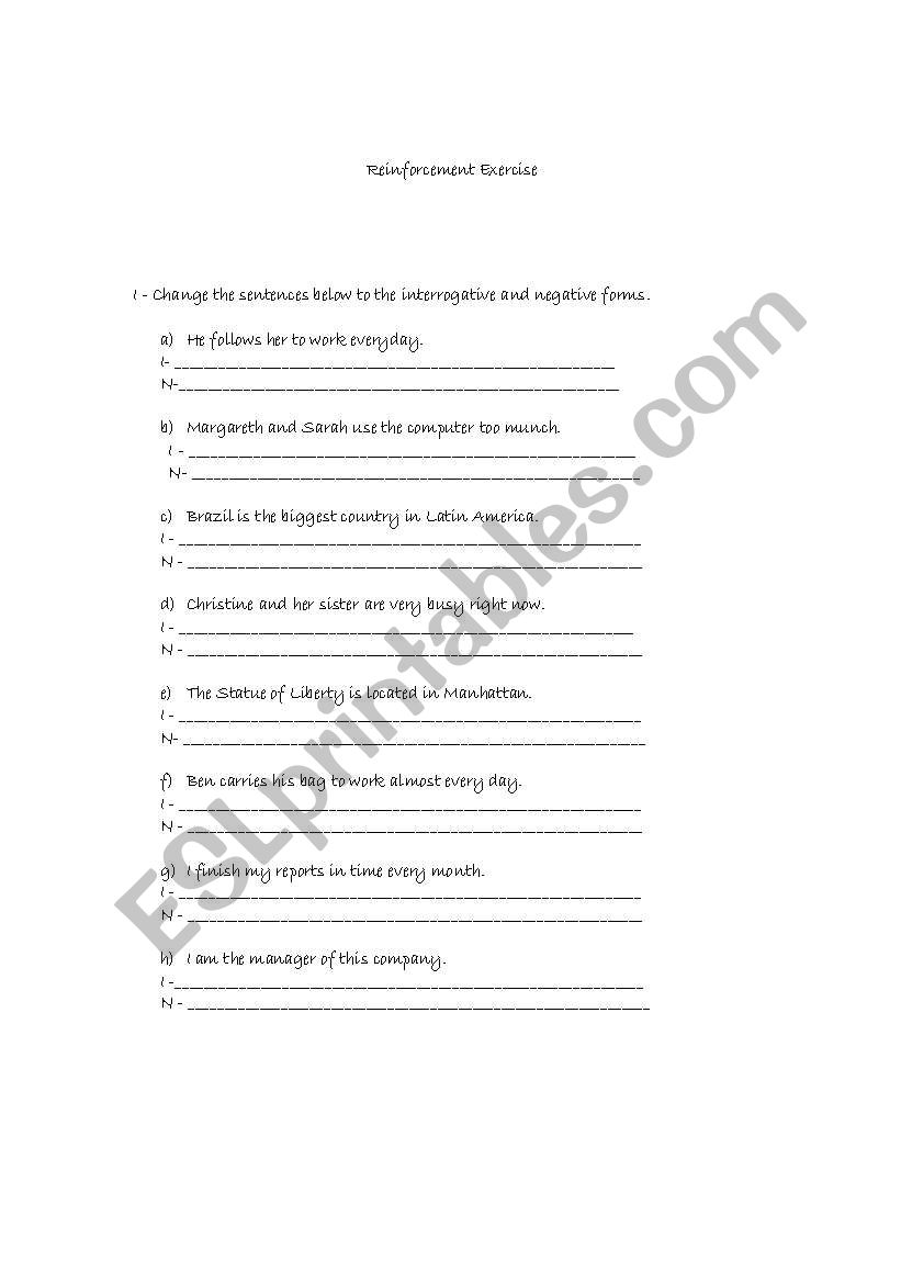 Simple Present worksheet