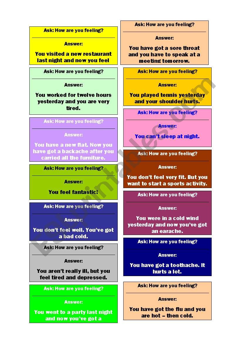 How are you feeling? Walkaround activity.