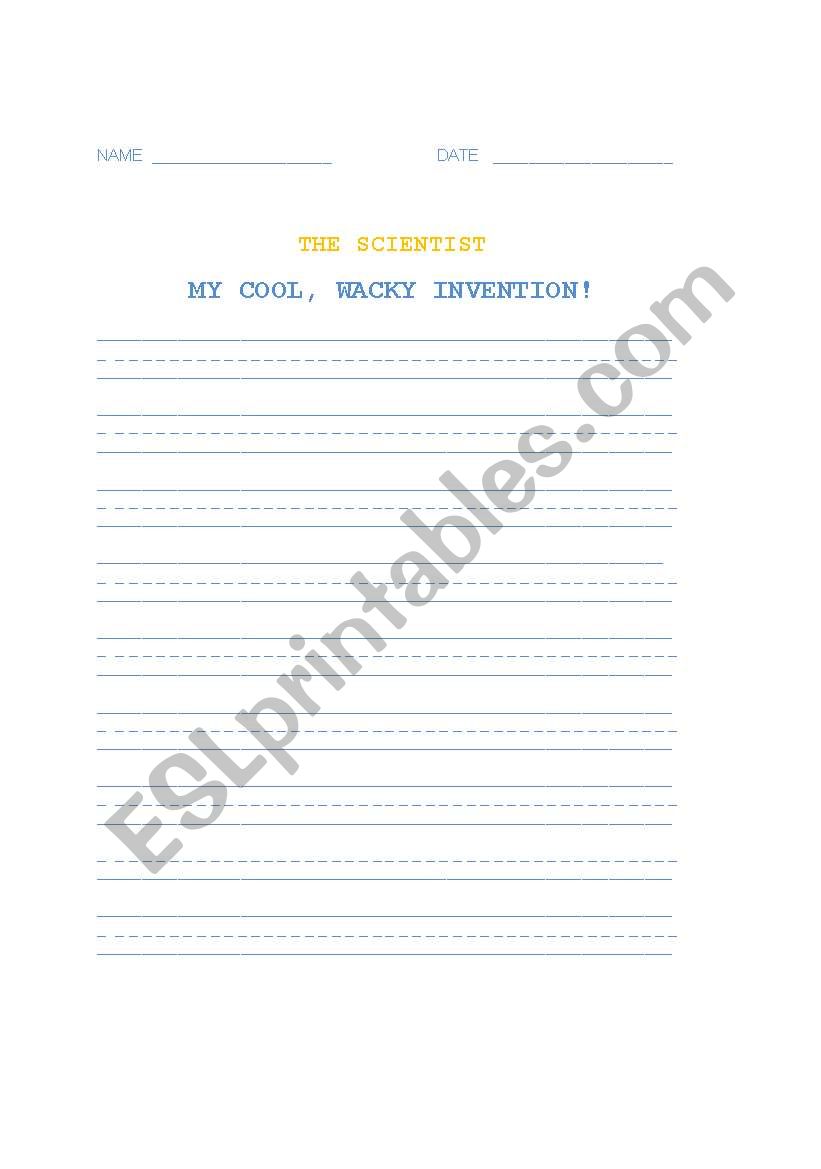 Cool Scientist worksheet