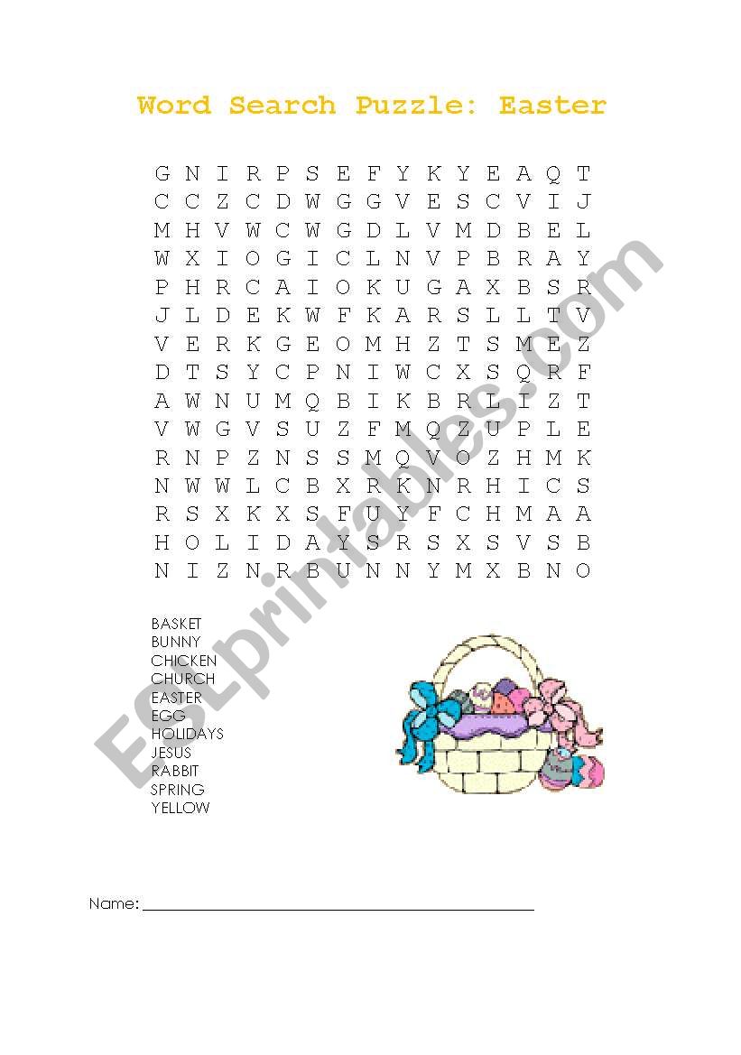 Easter -Word Search worksheet