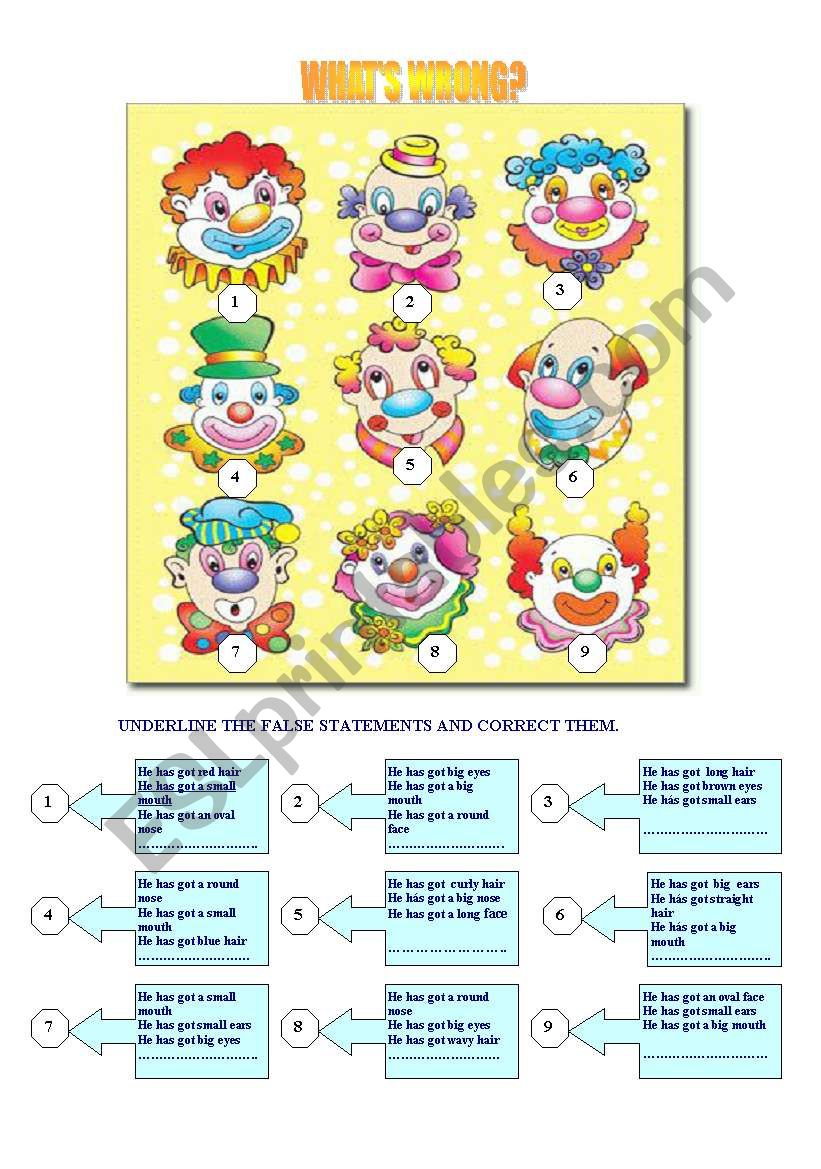 What´s wrong? - ESL worksheet by anisabel